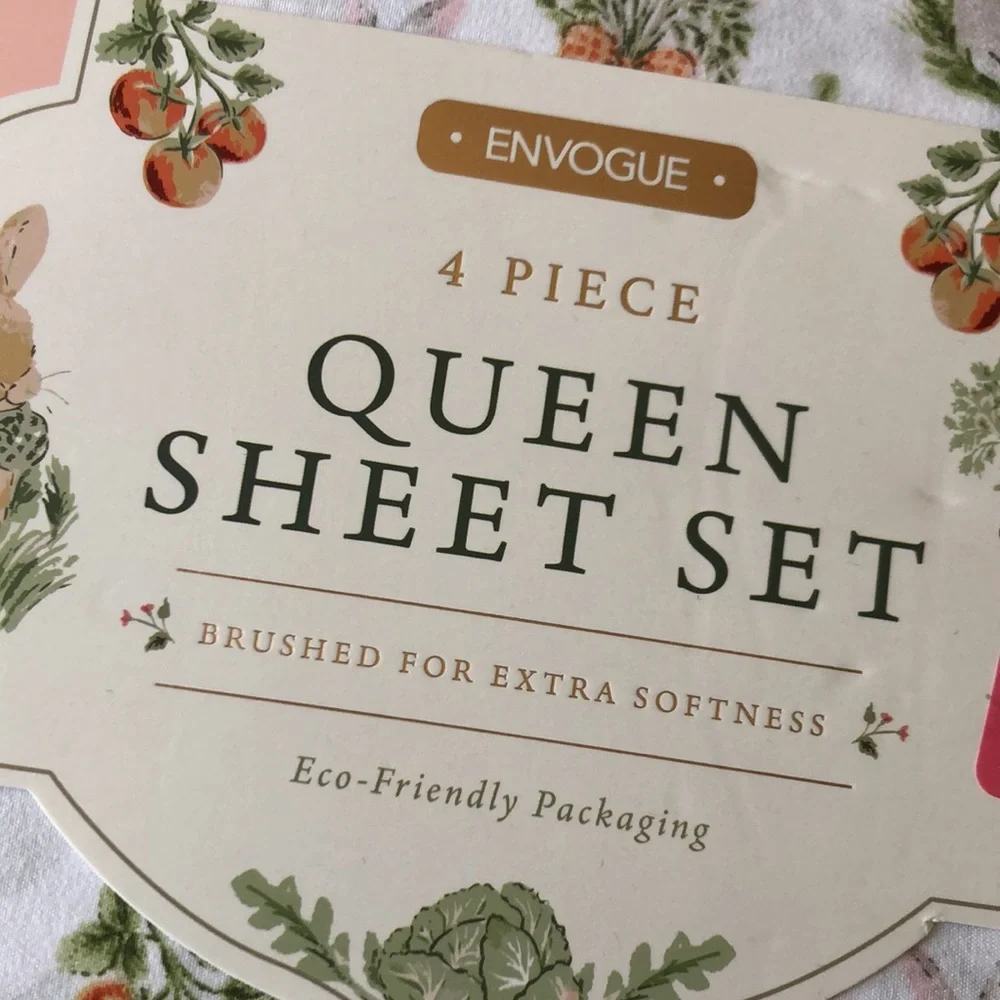 Envogue Botanical Bunny Rabbit QUEEN Sheet Set